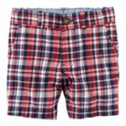 Boys 4-8 Carter's Flat Front Red & Navy Plaid Shorts, Boy's, Size: 4, Ovrfl Oth