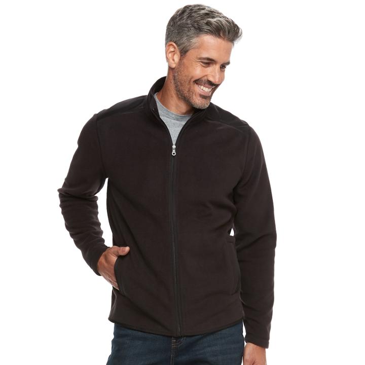Men's Croft & Barrow&reg; Arctic Fleece Zip-front Jacket, Size: Medium, Black