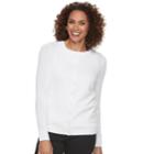 Women's Croft & Barrow Essential Cardigan Sweater, Size: Xs, White