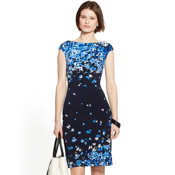 Women's Chaps Floral Sheath Dress, Size: Medium, Black