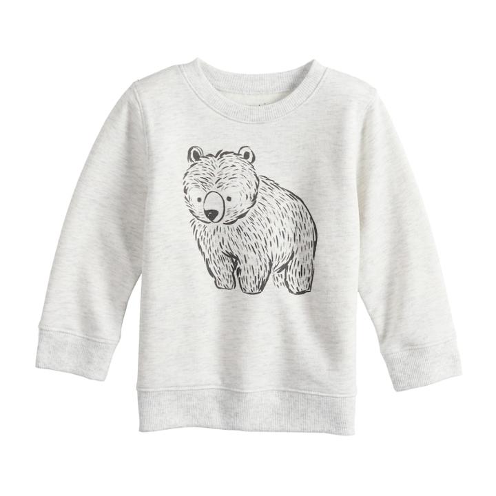 Baby Boy Jumping Beans&reg; Graphic Crew Pullover Top, Size: 12 Months, Light Grey