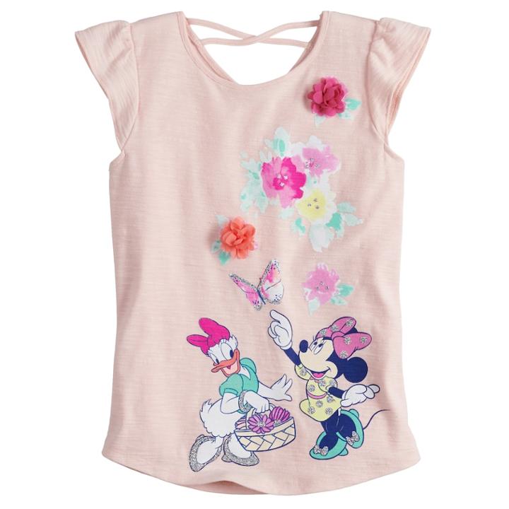 Disney's Minnie Mouse & Daisy Duck Girls 4-7 Floral Tee By Jumping Beans&reg;, Size: 4, Light Pink