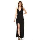 Women's White Mark Split-front Overlay Maxi Dress, Size: Large, Black
