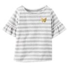 Girls 4-8 Carter's Striped Bell Sleeve Tee, Size: 7, Gray Stripe