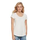 Women's Sonoma Goods For Life&trade; Embroidered Scoopneck Tee, Size: Small, Natural