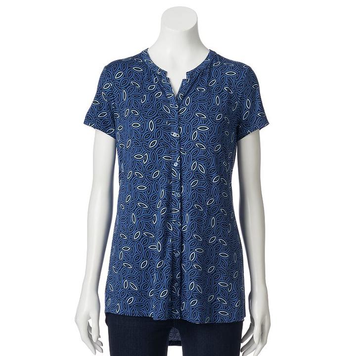 Dana Buchman, Women's Button-down Shirt, Size: Xs, Dark Blue