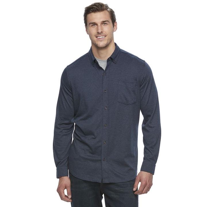Big & Tall Croft & Barrow&reg; Classic-fit Stretch Button-down Shirt, Men's, Size: Xl Tall, Blue
