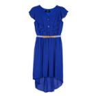 Girls 7-16 Iz Amy Byer Flutter Sleeve High-low Belted Shirtdress, Girl's, Size: 12, Brt Blue