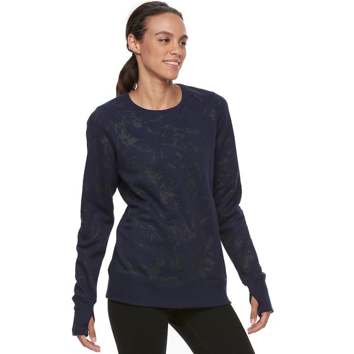 Women's Tek Gear&reg; Crew Neck Fleece Sweatshirt, Size: Xl, Dark Blue