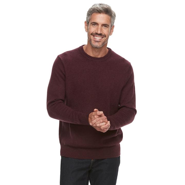 Men's Croft & Barrow&reg; Crew Sweater, Size: Small, Dark Red