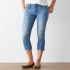 Women's Sonoma Goods For Life&trade; Faded Cuffed Capri Jeans, Size: 18, Blue Other