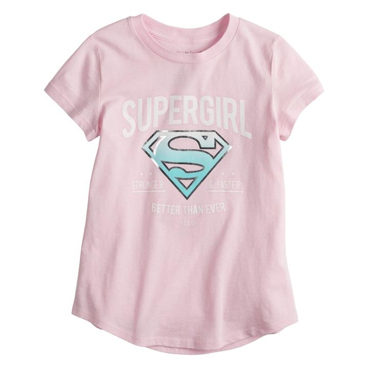 Girls 4-10 Jumping Beans&reg; Supergirl Graphic Tee, Size: 5, Pink