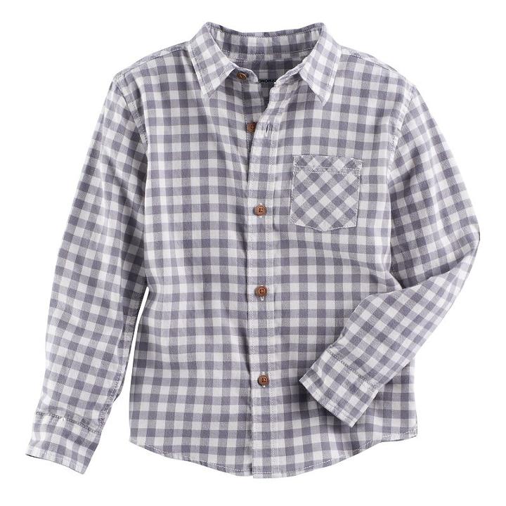 Boys 4-7x Sonoma Goods For Life&trade; Plaid Button Down Shirt, Size: 6, White Oth