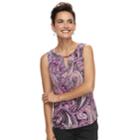 Women's Dana Buchman Metal Accent Sleeveless Top, Size: Xl, Med Purple