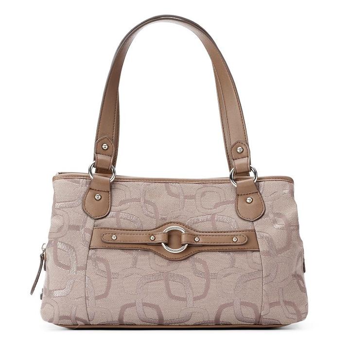 Rosetti Jacquard Triple Entry Satchel, Women's, Brown Oth