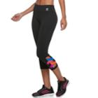 Women's Fila Sport&reg; Strappy Hem Capri Leggings, Size: Medium, Black
