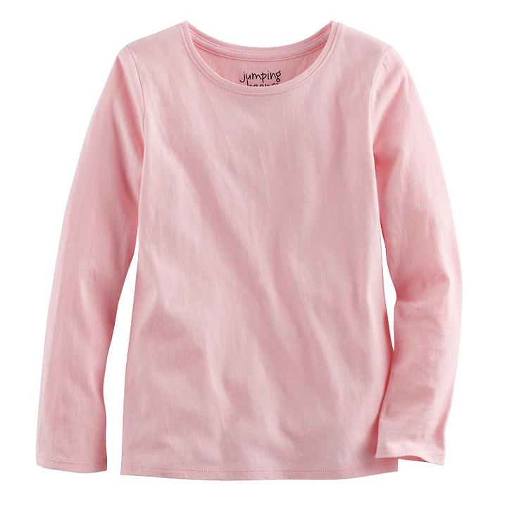 Girls 4-10 Jumping Beans&reg; Long-sleeved Tee, Size: 8, Brt Pink
