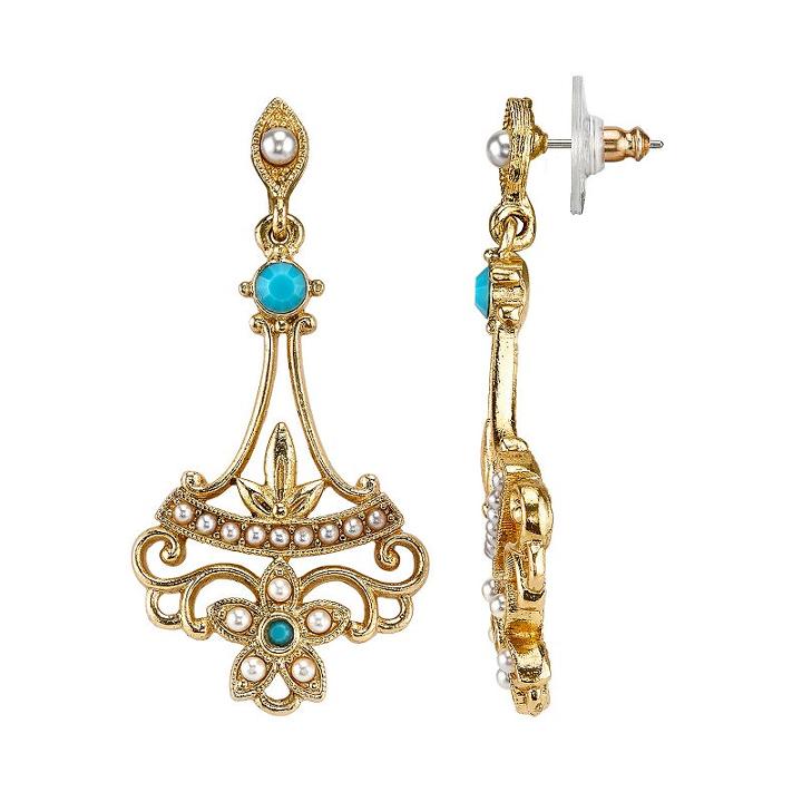 Downton Abbey Drop Earrings, Women's, Blue