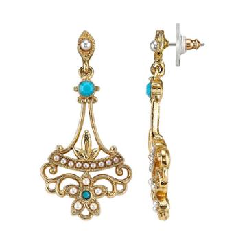 Downton Abbey Drop Earrings, Women's, Blue