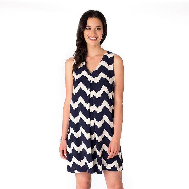 Women's Indication Pleated Swing Dress, Size: Medium, Beige Over