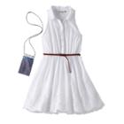 Girls 7-16 Knitworks White Braid Belt Lace Shirt Dress With Crossbody Purse, Girl's, Size: 7