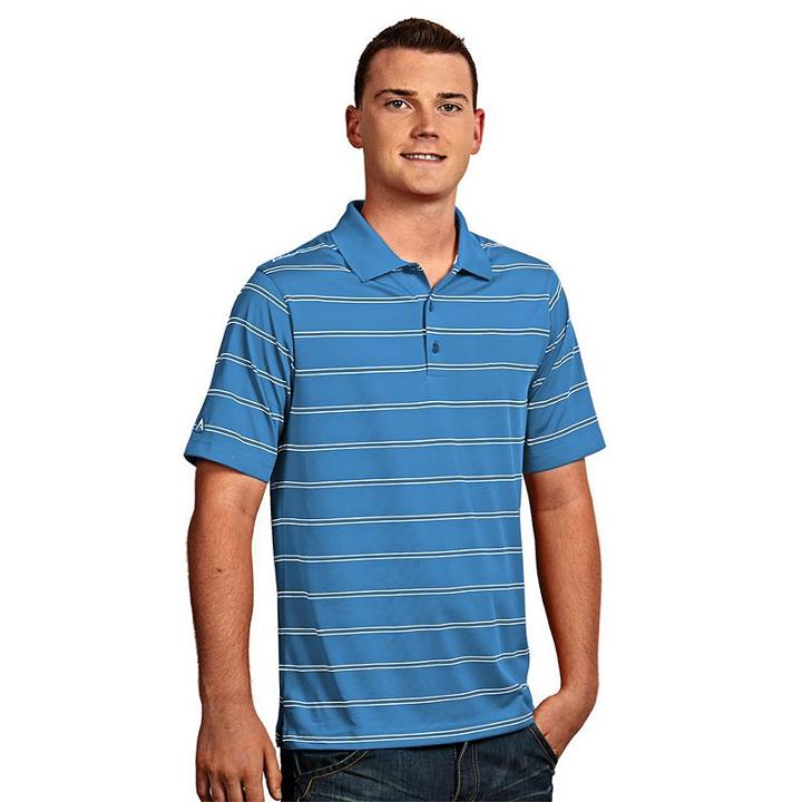 Men's Antigua Striped Performance Golf Polo, Size: Xl, Light Blue