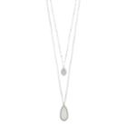 Lc Lauren Conrad Long Teardrop & Leaf Layered Necklace, Women's, White