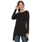 Women's Apt. 9&reg; Handkerchief Hem Tunic, Size: Xl, Black