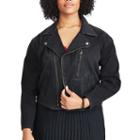 Plus Size Chaps Denim Moto Jacket, Women's, Size: 2xl, Grey