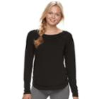 Junior's So&reg; Drapey Front Shirttail Pullover, Teens, Size: Large, Black