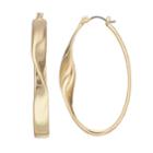 Dana Buchman Polished Twist Oval Hoop Earrings, Women's, Gold