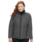 Plus Size Weathercast Quilted Midweight Side-stretch Jacket, Women's, Size: 1xl, Grey