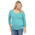 Plus Size Maternity Oh Baby By Motherhood&trade; Striped Keyhole Tee, Women's, Size: 2xl, Ovrfl Oth