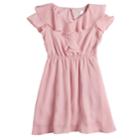 Girls 7-16 Lavender Chiffon Ruffled Dress, Size: 10, Med Purple