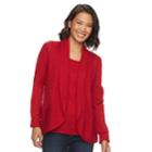 Women's Croft & Barrow&reg; Pointelle Mock-layer Sweater, Size: Xl, Med Red