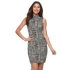 Women's Sharagano Plaid Mockneck Sheath Dress, Size: 6, Multicolor