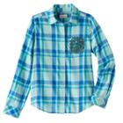 Girls 7-16 & Plus Size So&reg; Shine Plaid Button-down Shirt, Girl's, Size: 10, Turquoise/blue (turq/aqua)