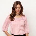 Women's Lc Lauren Conrad Printed Chiffon Peasant Top, Size: Xxl, Light Pink