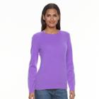 Women's Apt. 9&reg; Cashmere Crewneck Sweater, Size: Xl, Med Purple