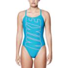 Women's Nike Performance Logo Racerback One-piece Swimsuit, Size: 38, Brt Blue