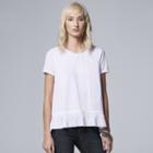 Women's Simply Vera Vera Wang Mixed-media Pleated Top, Size: Xl, White