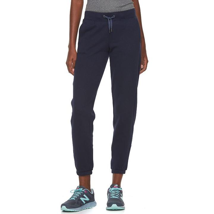 Women's Tek Gear&reg; Fleece Banded Bottom Pants, Size: Medium, Blue
