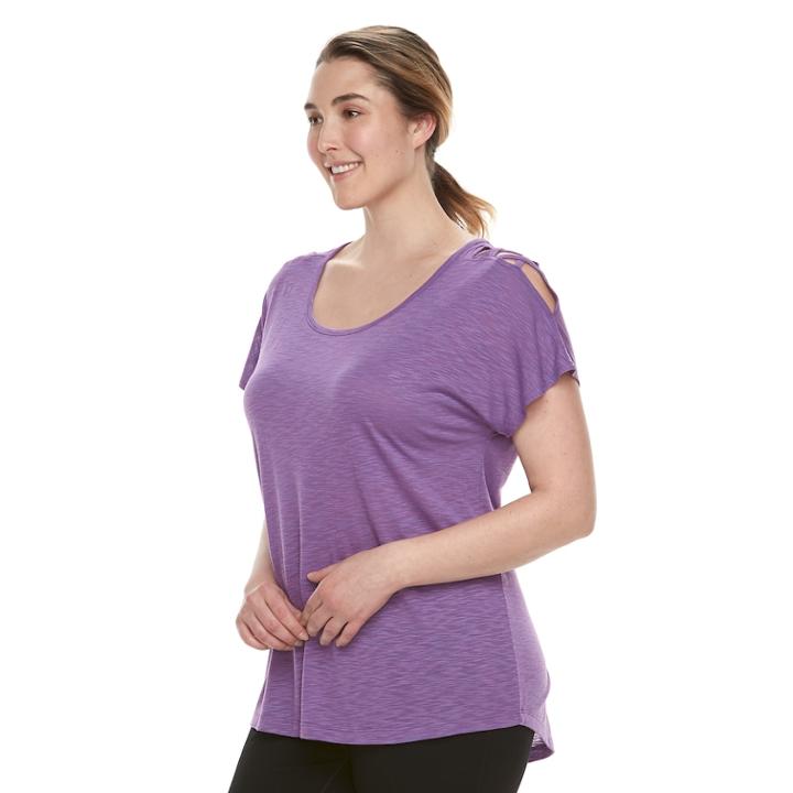 Plus Size Tek Gear&reg; Cold-shoulder Top, Women's, Size: 2xl, Dark Pink