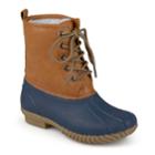 Journee Dreena Girls' Water-resistant Duck Boots, Size: 12, Blue