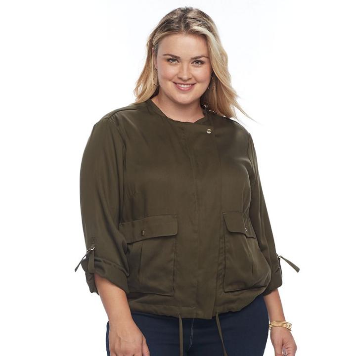 Plus Size Apt. 9&reg; Utility Jacket, Women's, Size: 1xl, Green