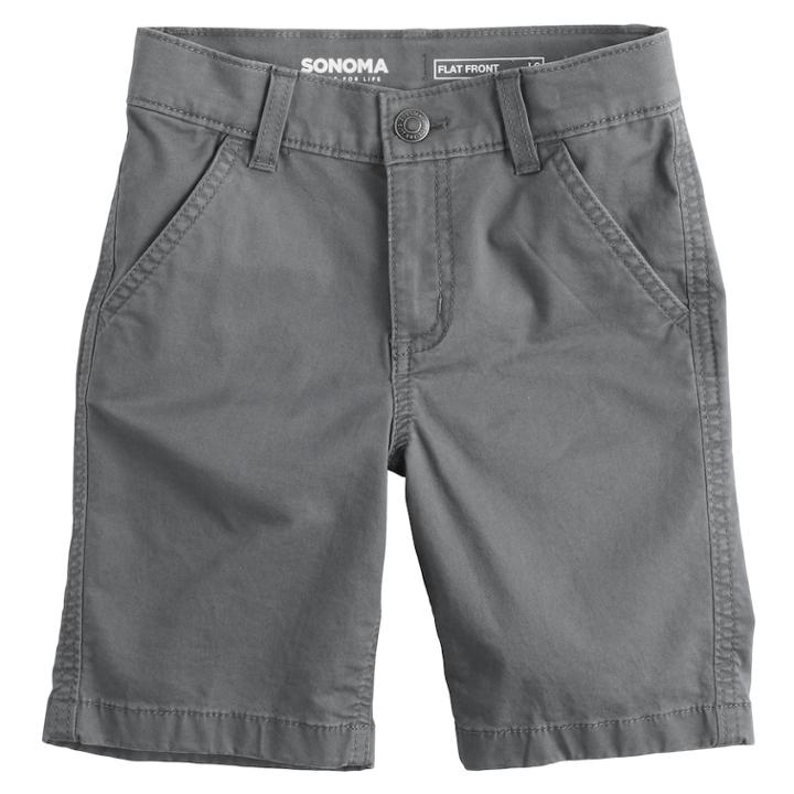 Boys 4-7x Sonoma Goods For Life&trade; Flat Front Shorts, Size: 7x, Med Grey