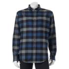 Big & Tall Croft & Barrow&reg; Classic-fit Plaid Flannel Button-down Shirt, Men's, Size: L Tall, Black