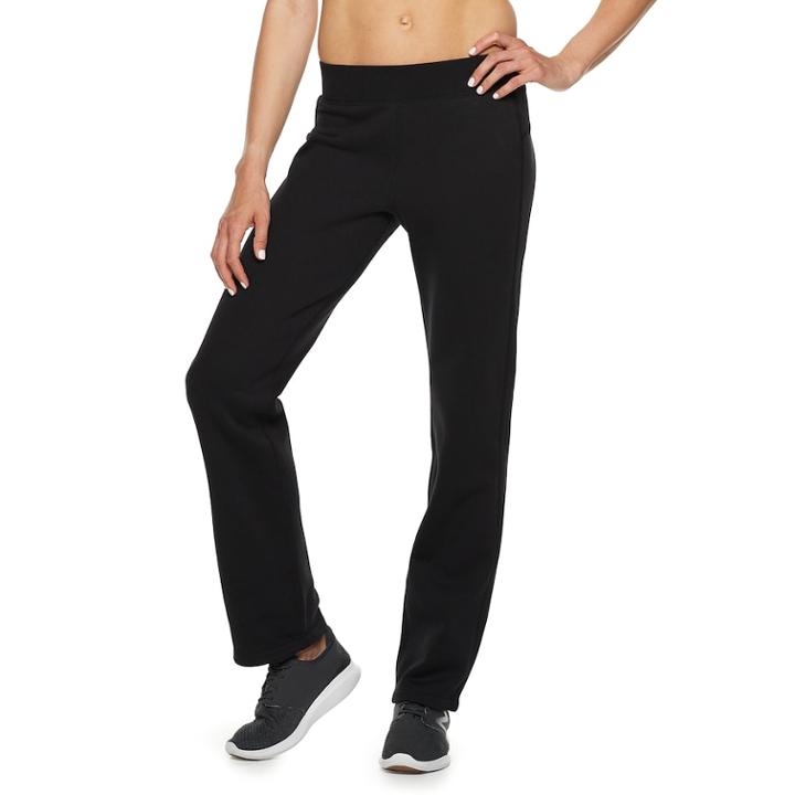 Petite Tek Gear&reg; Fleece Mid-rise Sweatpants, Women's, Size: Pl Short, Black