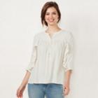 Women's Lc Lauren Conrad Printed Ruffle Sleeve Blouse, Size: Small, Lt Yellow