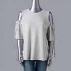 Plus Size Lc Lauren Conrad Weekend Cold-shoulder Ruffle Sweatshirt, Women's, Size: 1xl, Grey